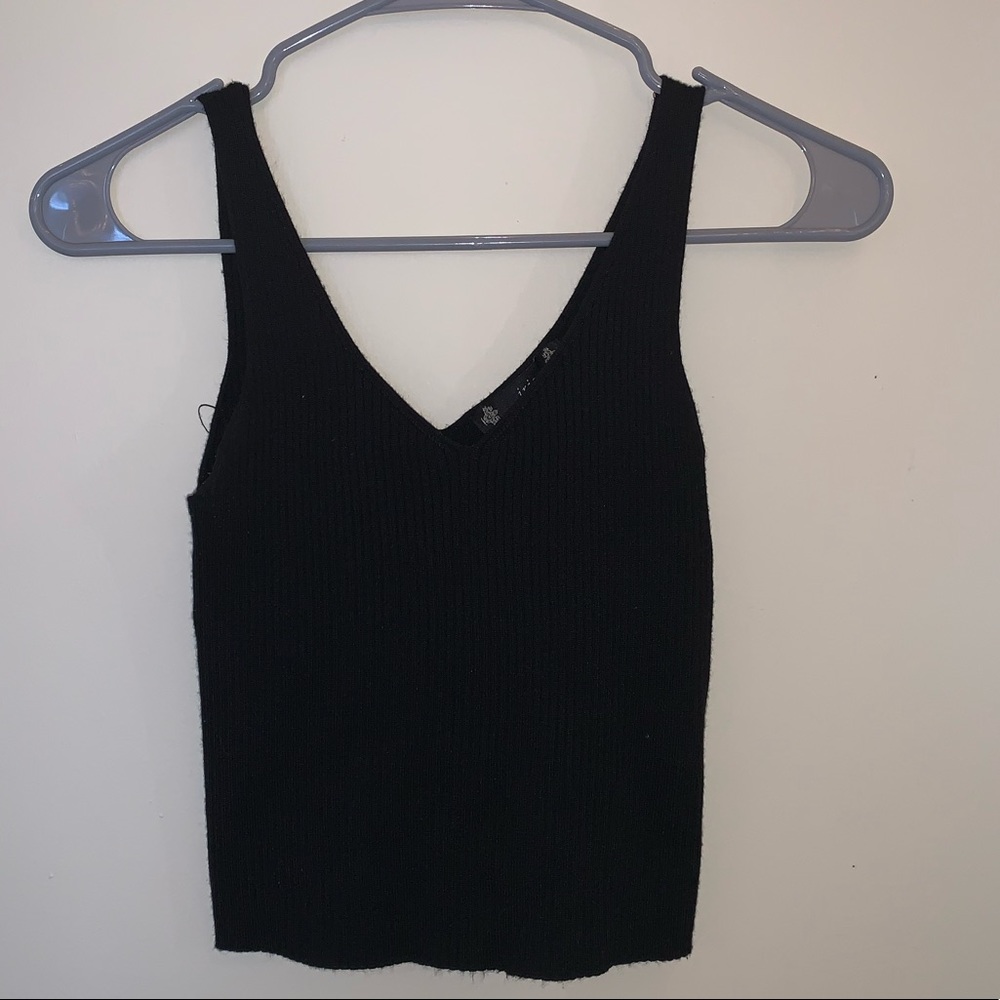 Black V-Neck Sweater Tank